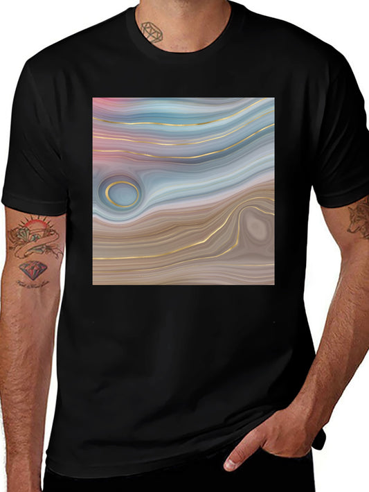 Abstract Swirl Graphic Tee - Trendy Style
