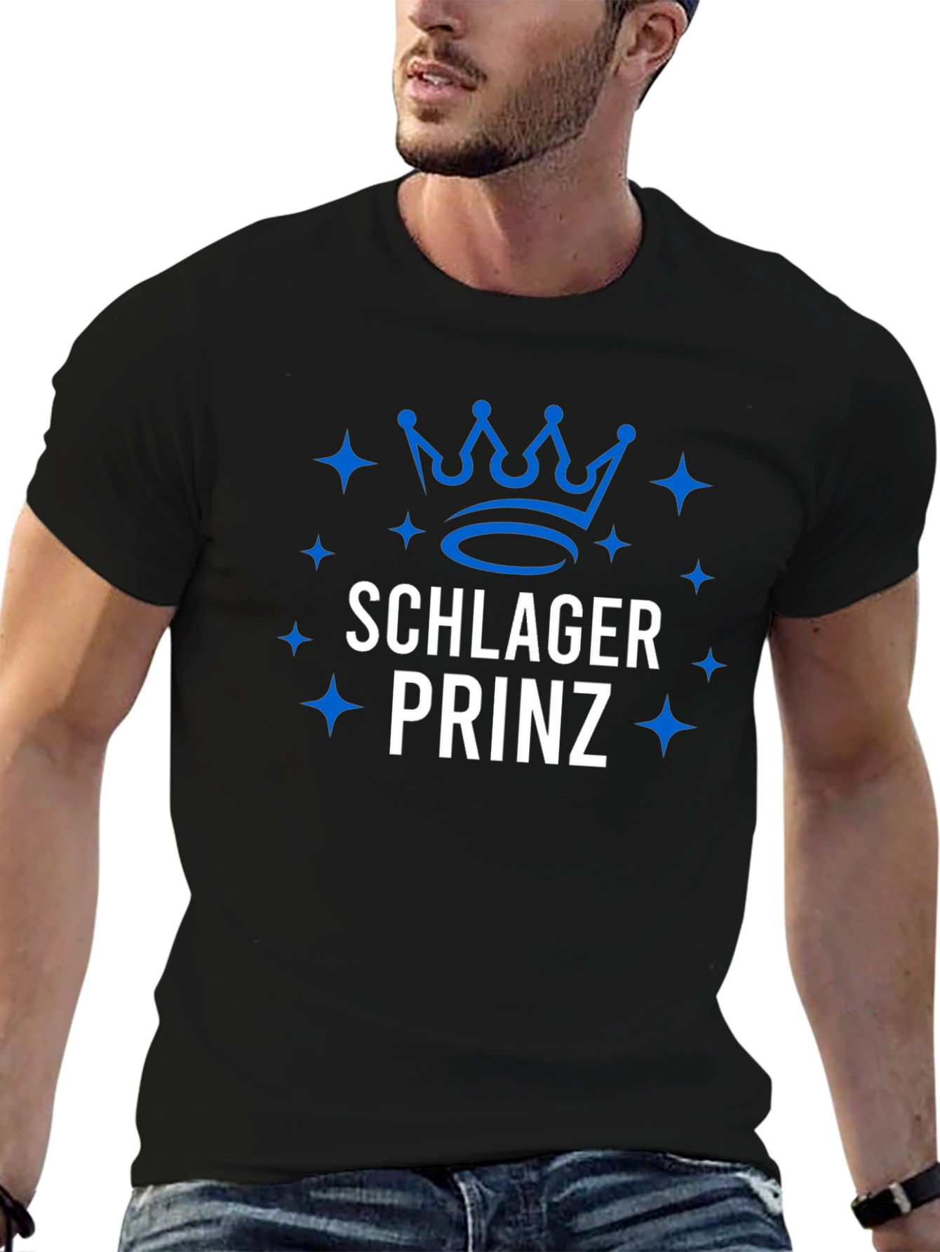 Schlager Prinz Graphic T-Shirt - Blue Design