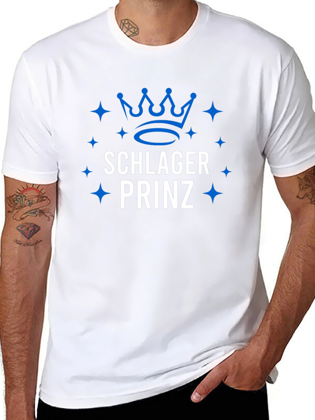 Schlager Prinz Graphic T-Shirt - Blue Design