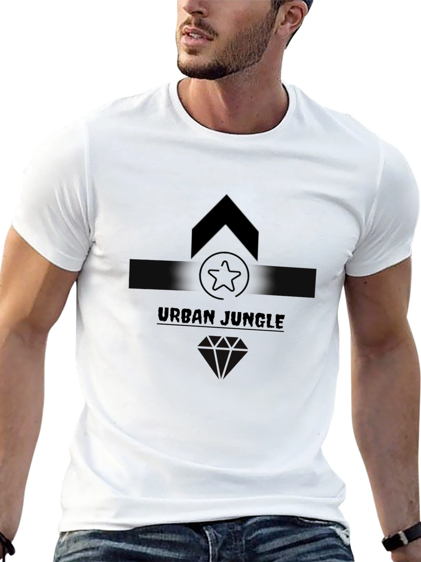 Urban Jungle Graphic Tee - Black Cotton Casual Shirt