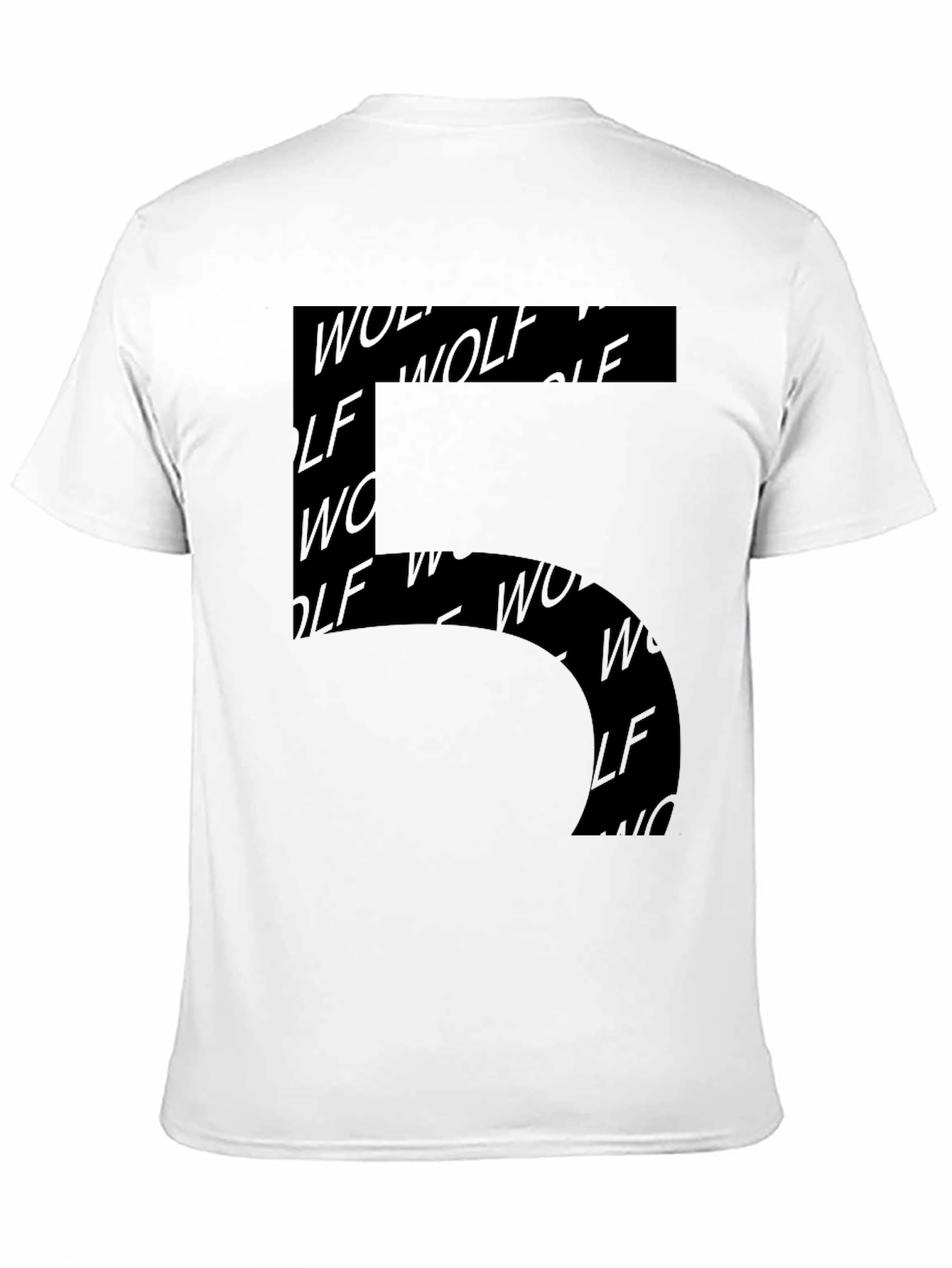 Modern Wolf Print Mens Black Graphic Tee