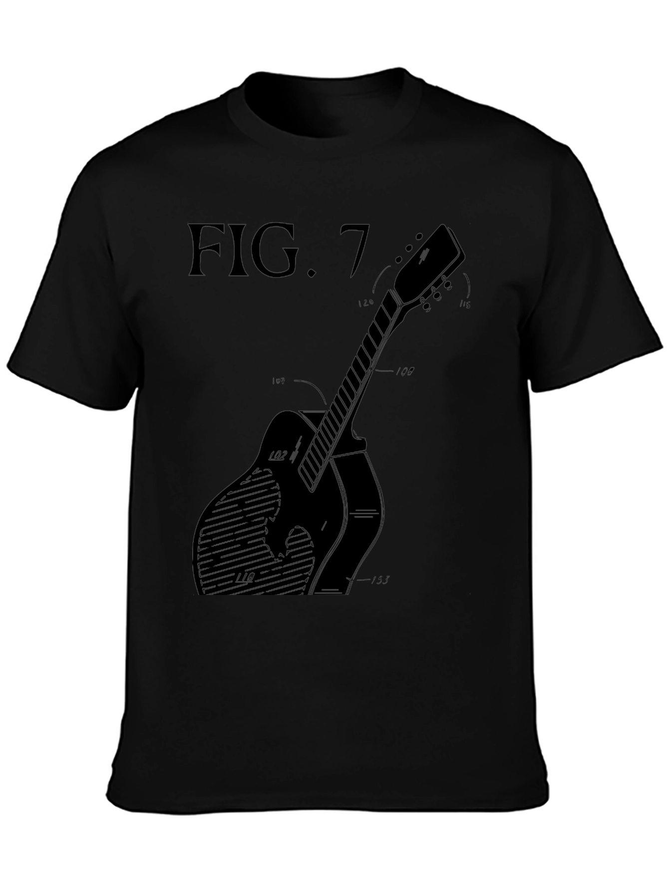 Guitar Blueprint T-Shirt - Black