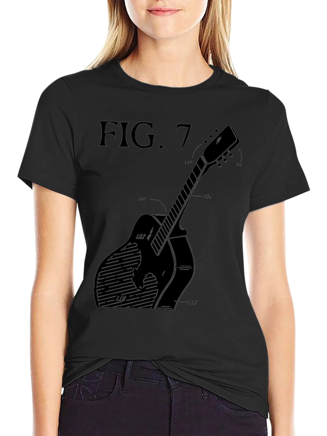 Guitar Blueprint T-Shirt - Black