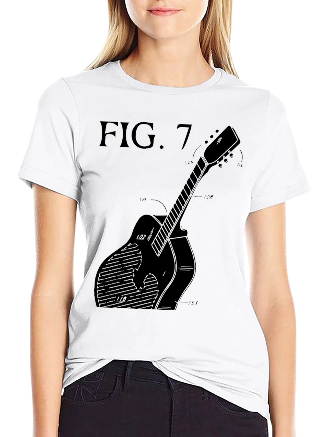 Guitar Blueprint T-Shirt - Black