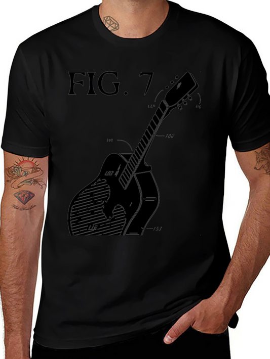Guitar Blueprint T-Shirt - Black