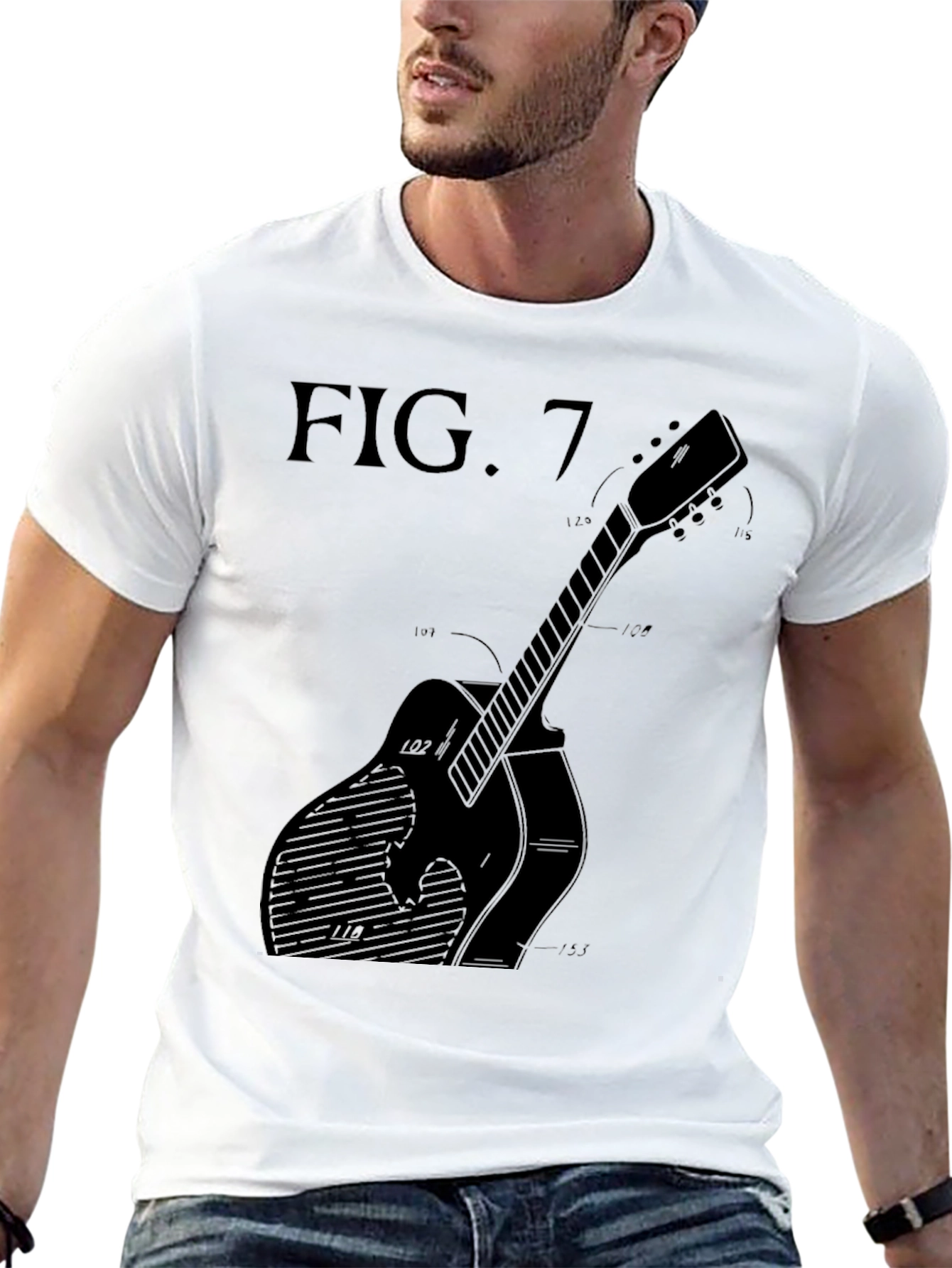 Guitar Blueprint T-Shirt - Black