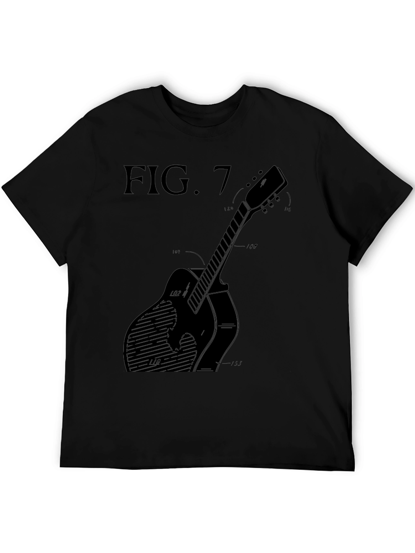 Guitar Blueprint T-Shirt - Black