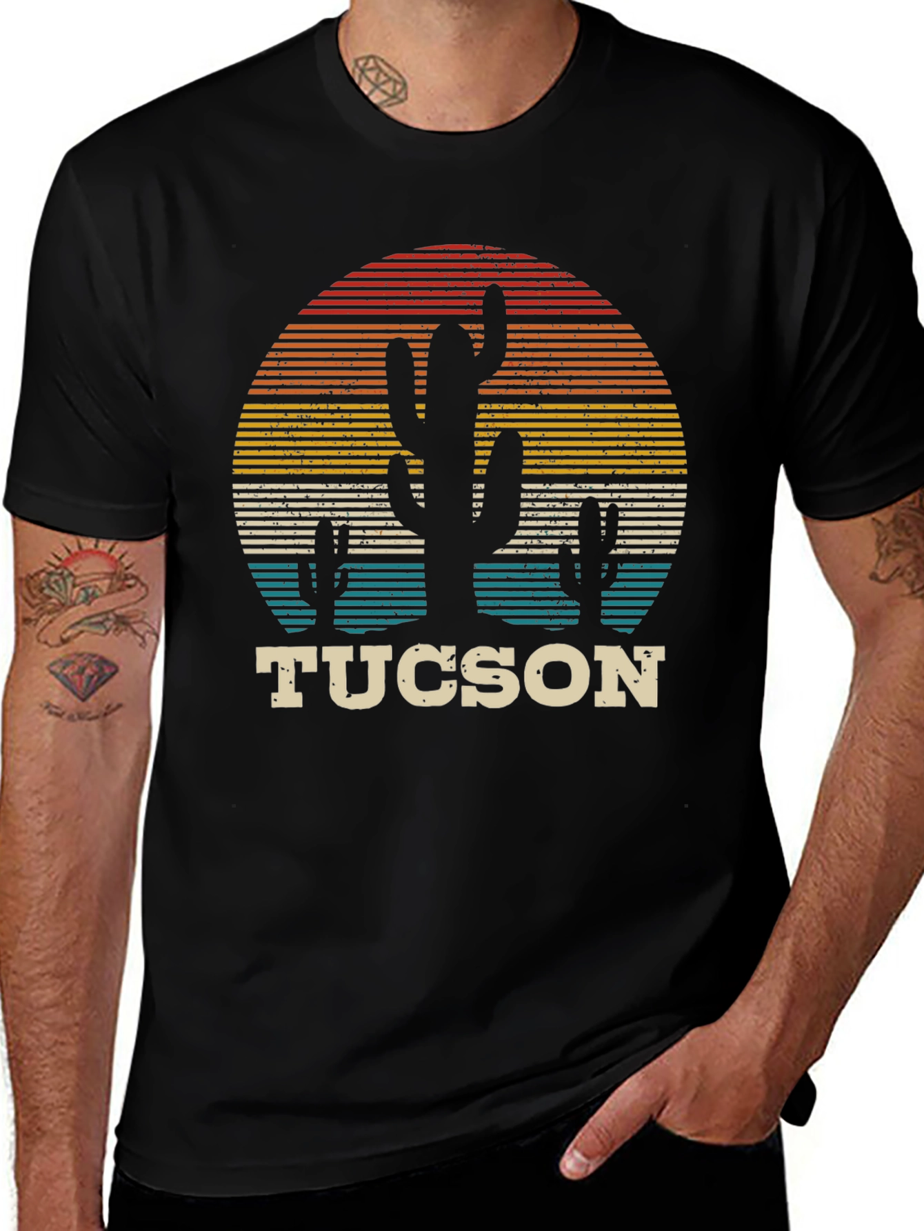 Tucson Cactus Sunset Graphic T-Shirt