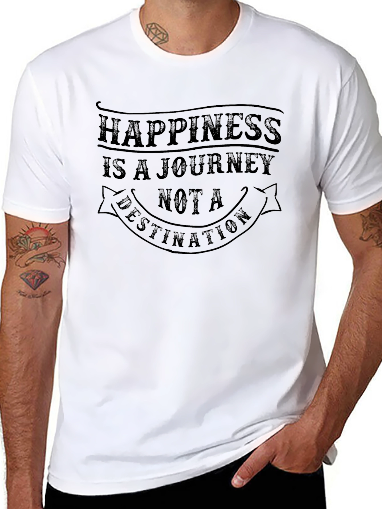 Happiness Journey Graphic Tee - Stylish Comfort