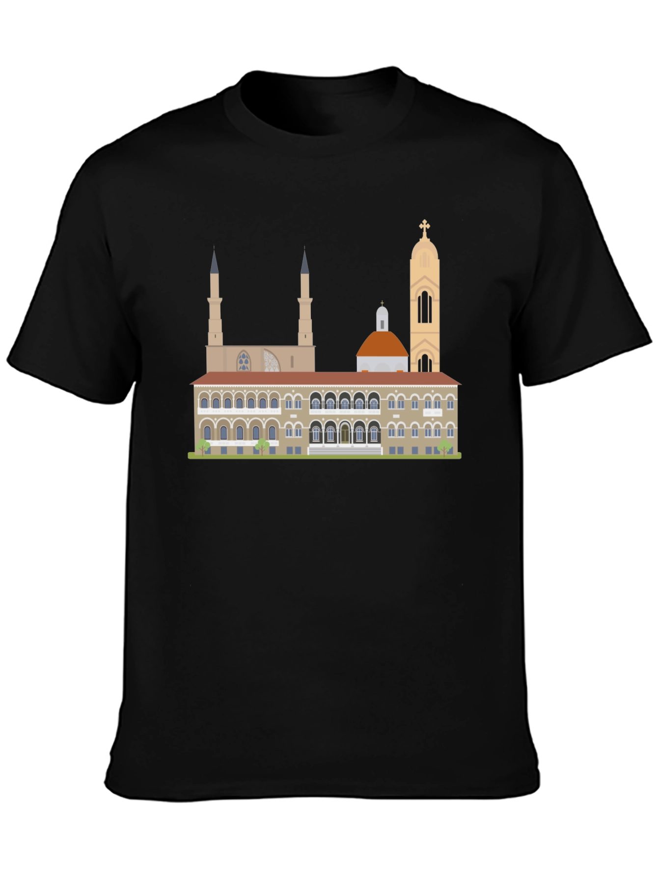 Dubrovnik Landmark Graphic Tee - Black