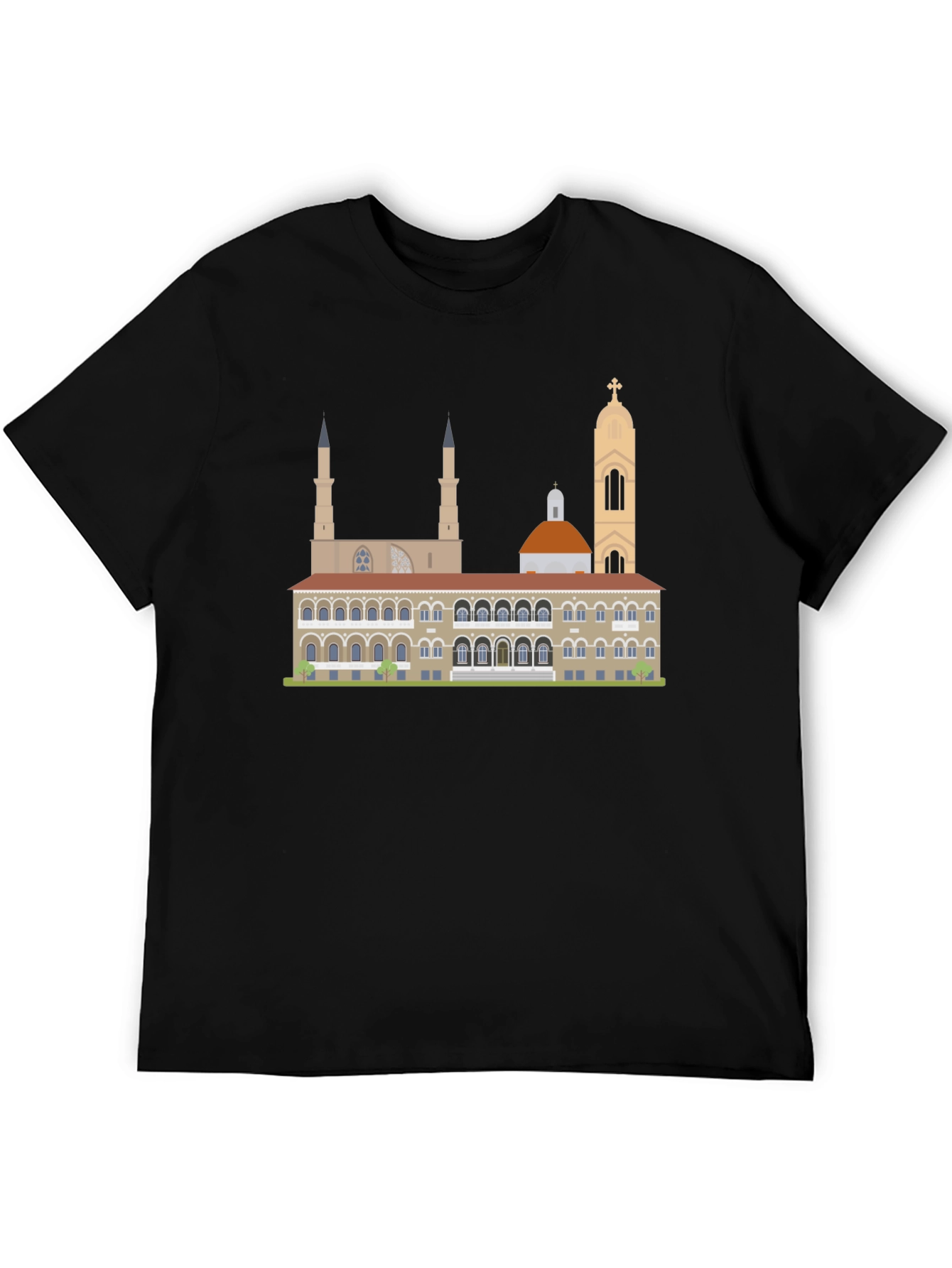 Dubrovnik Landmark Graphic Tee - Black
