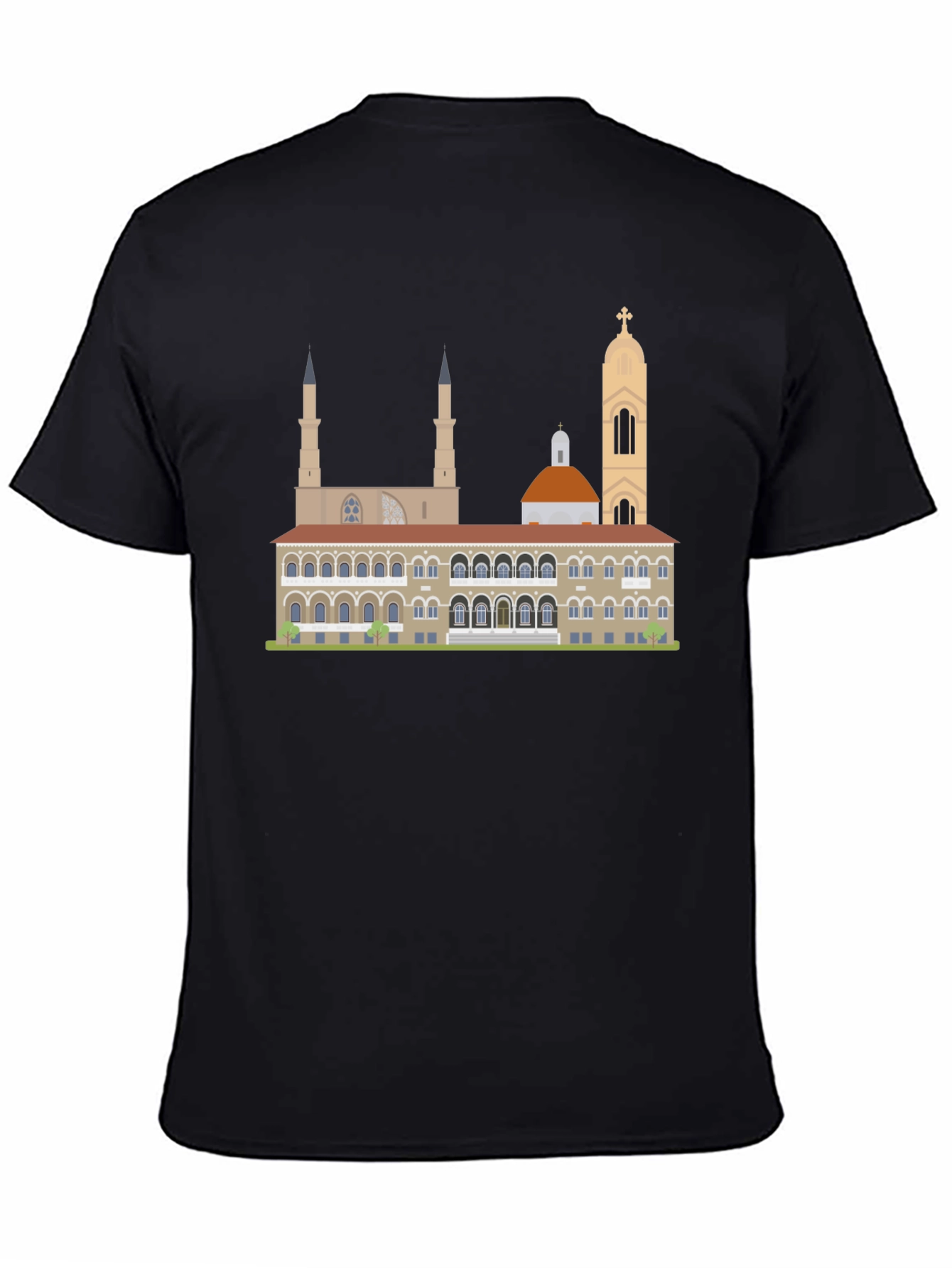 Dubrovnik Landmark Graphic Tee - Black
