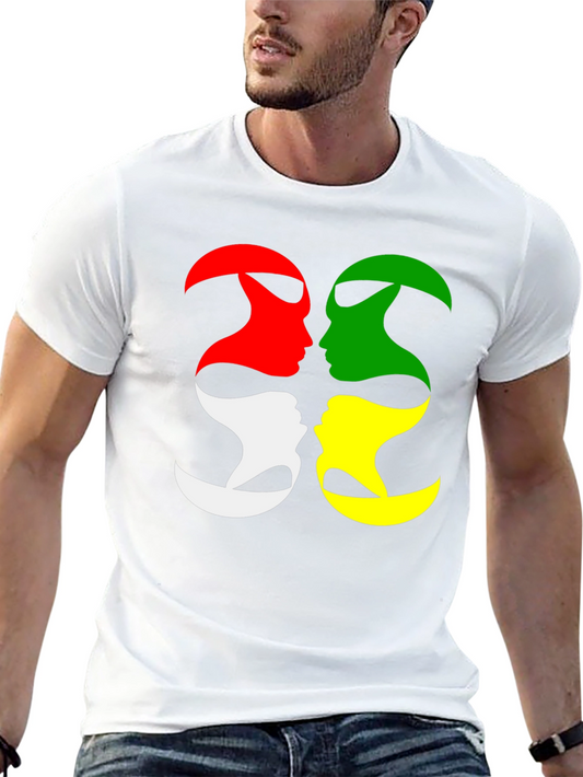 Abstract Face Silhouette Graphic T-Shirt