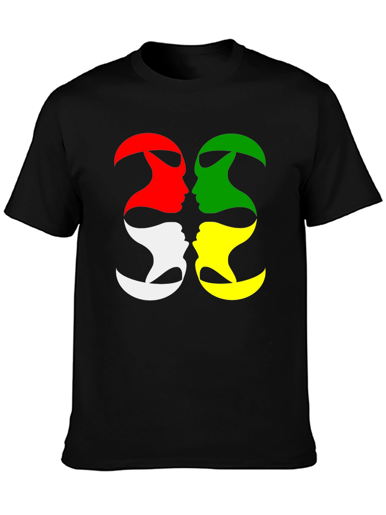 Abstract Face Silhouette Graphic T-Shirt