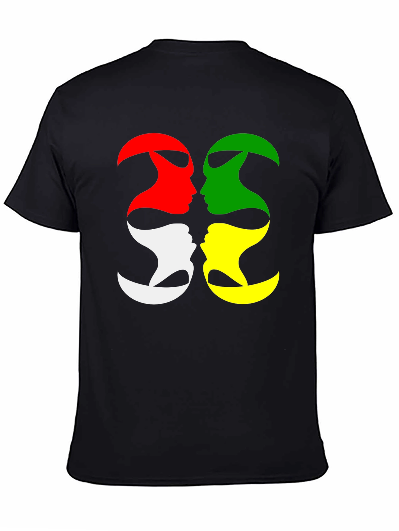 Abstract Face Silhouette Graphic T-Shirt