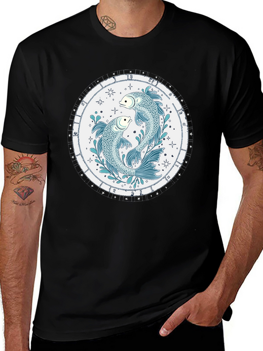 Pisces Zodiac Sign Black T-Shirt