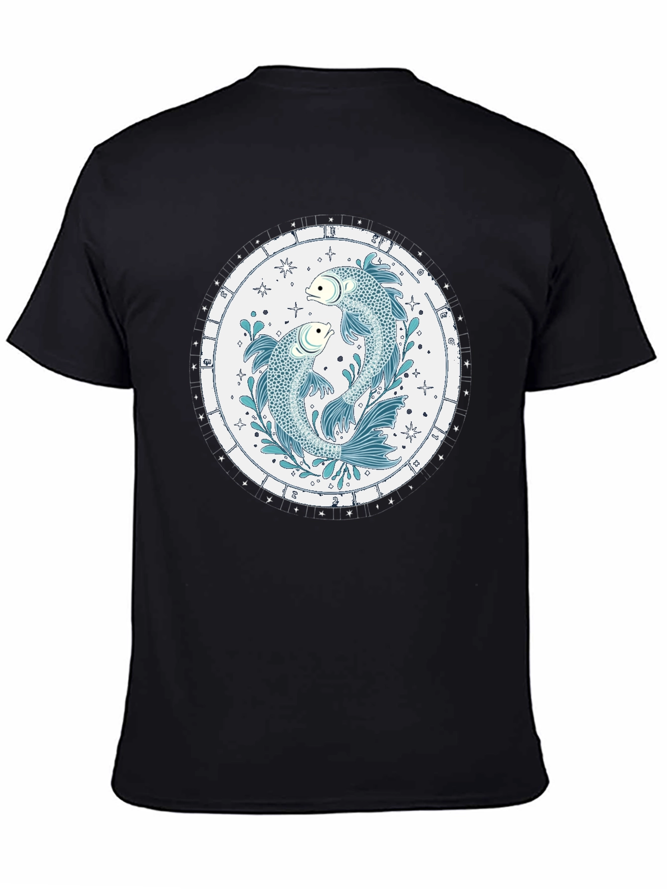 Pisces Zodiac Sign Black T-Shirt