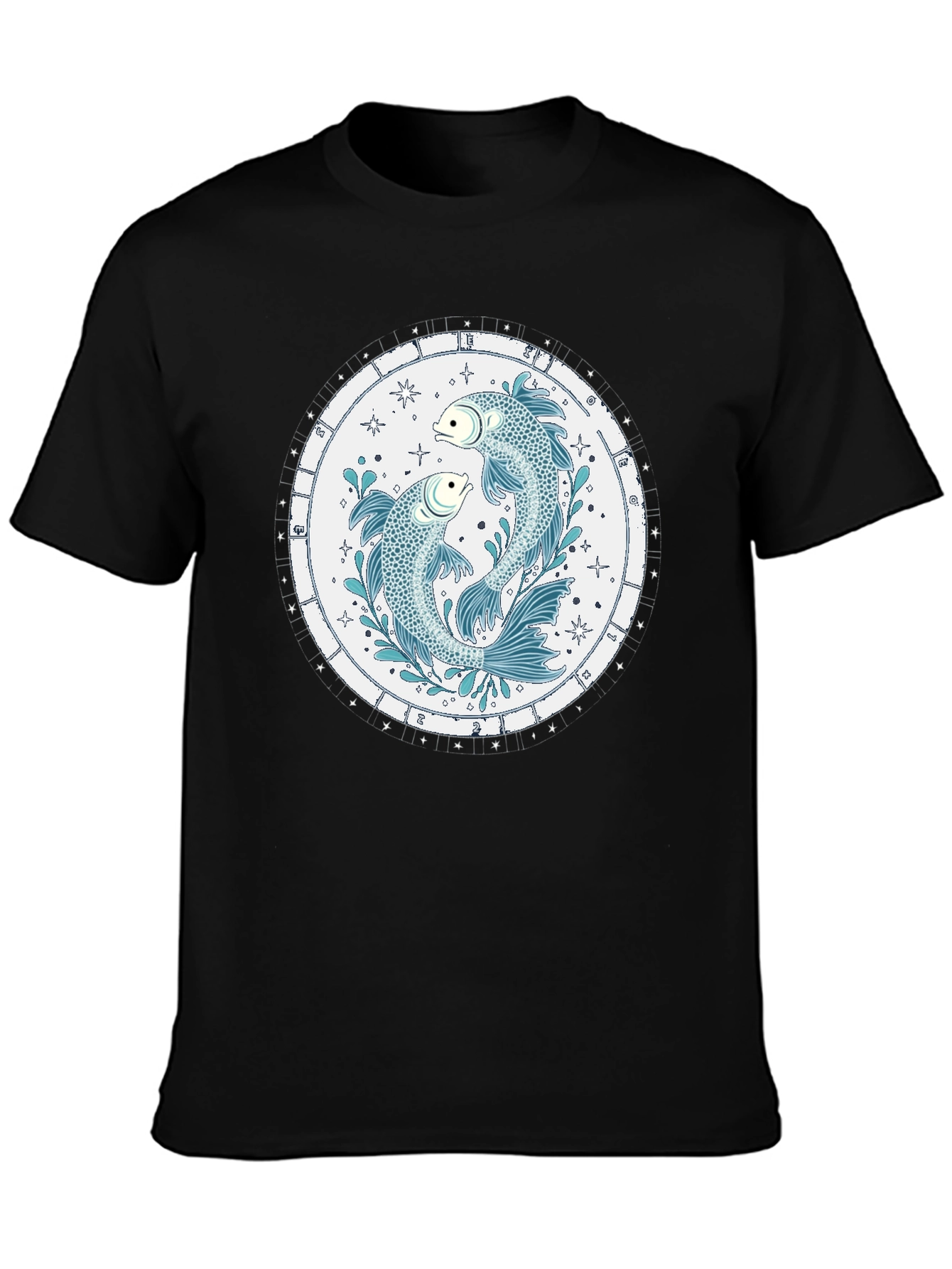 Pisces Zodiac Sign Black T-Shirt
