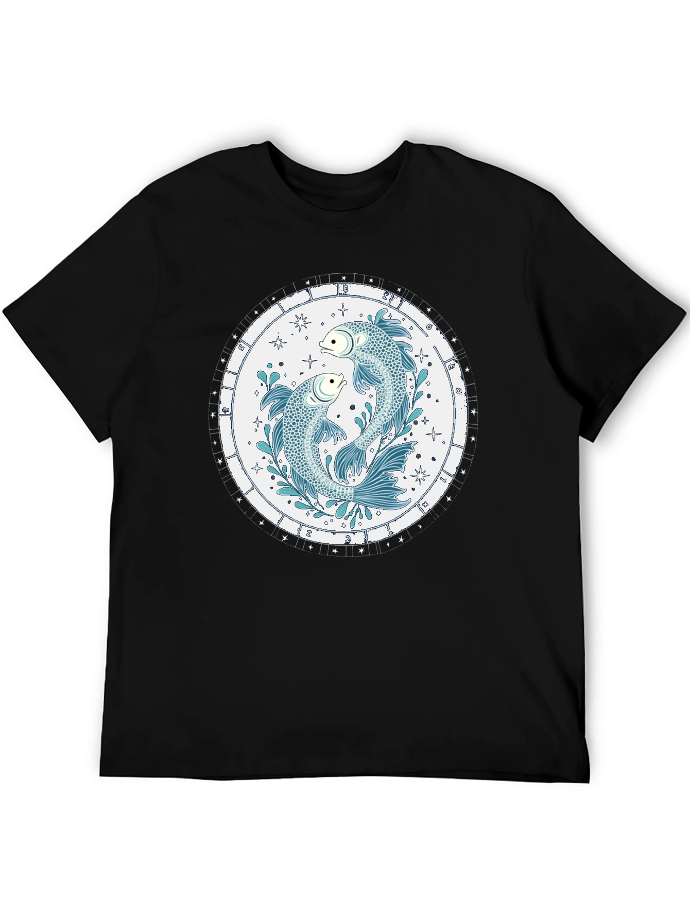 Pisces Zodiac Sign Black T-Shirt