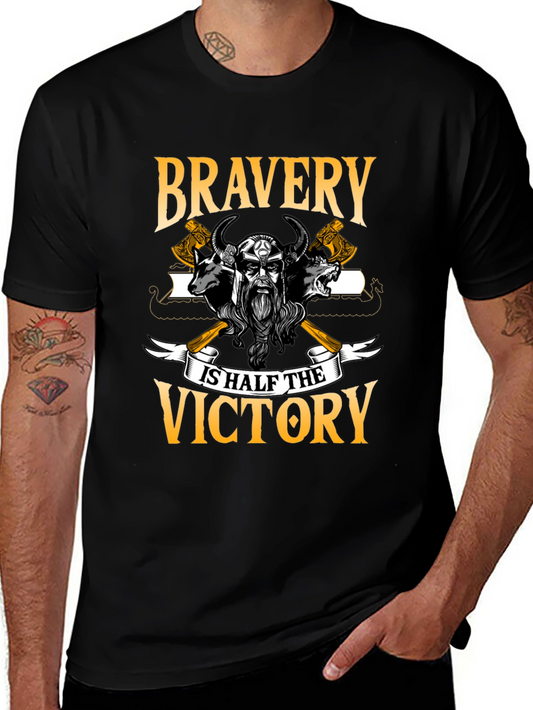 Viking Bravery Graphic T-Shirt - Warrior Inspired Tee