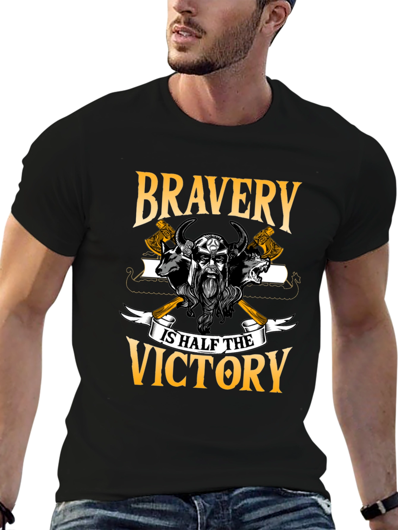 Viking Bravery Graphic T-Shirt - Warrior Inspired Tee