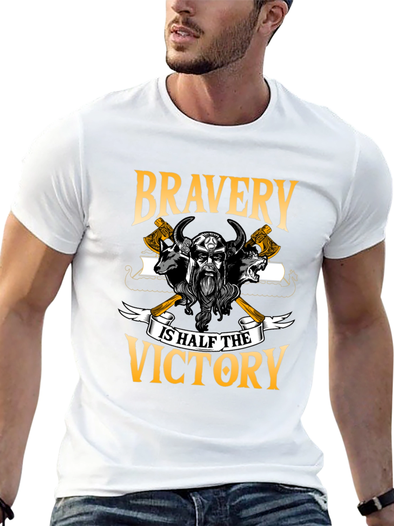 Viking Bravery Graphic T-Shirt - Warrior Inspired Tee