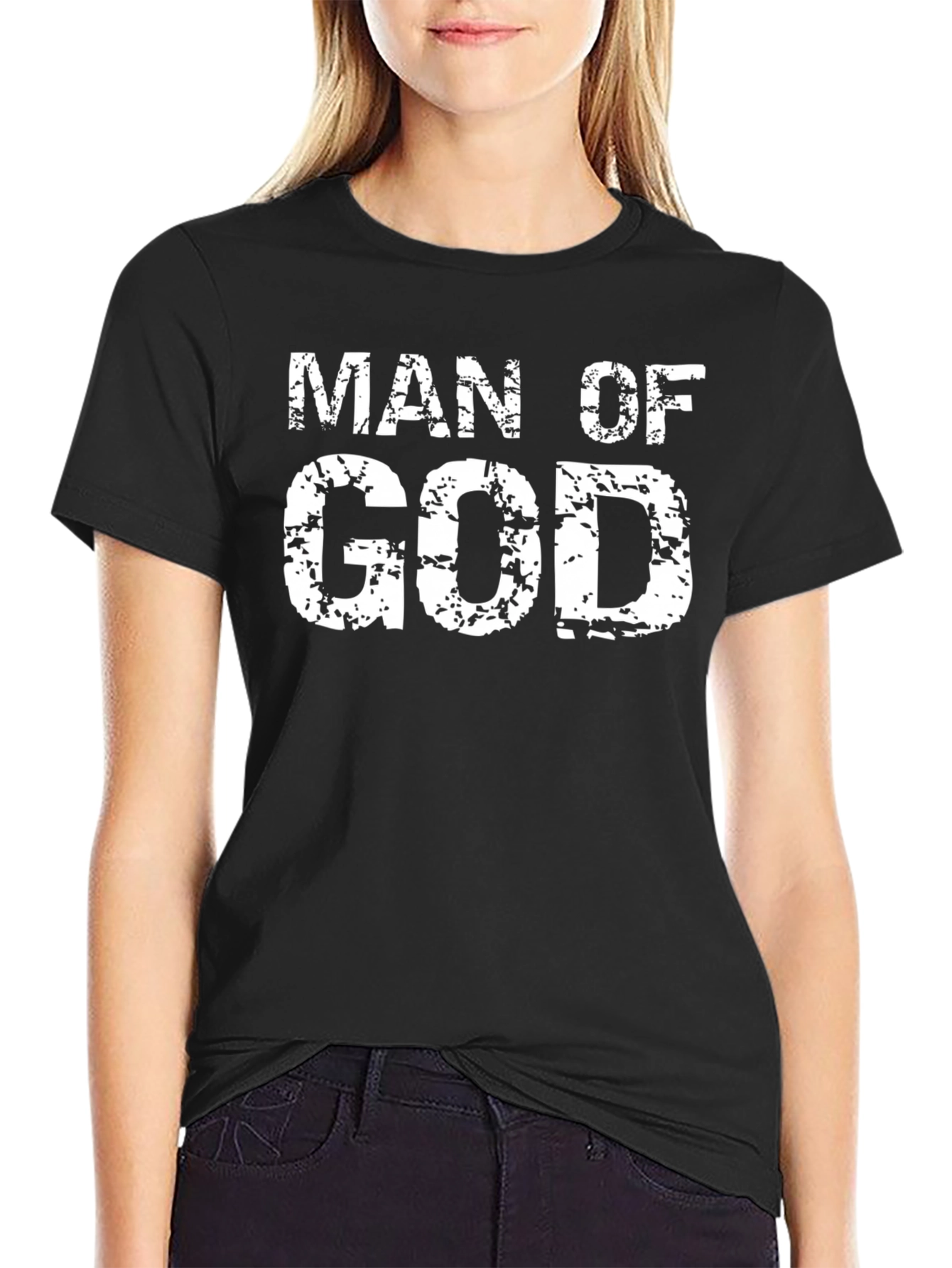 Man of God Christian T-Shirt - Distressed Graphic Tee