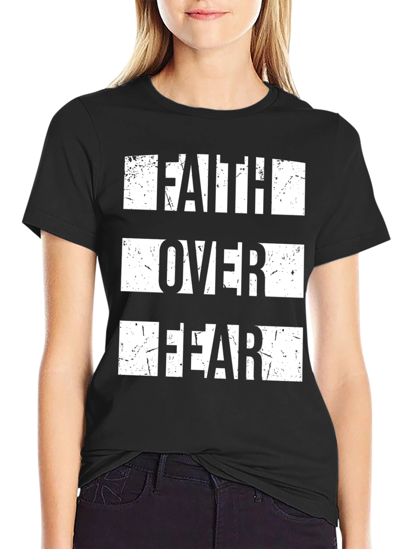 Faith Over Fear Graphic Tee - Black