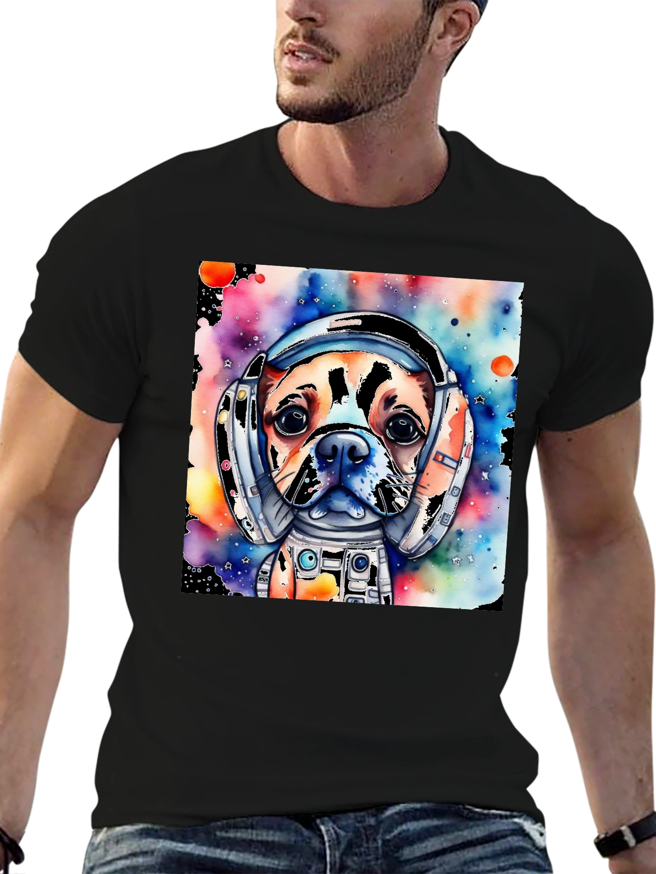 Dog Astronaut Graphic Tee - Space Pup T-Shirt