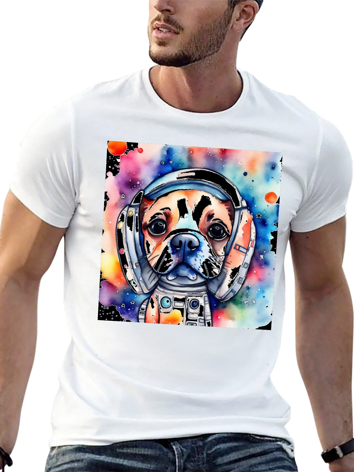Dog Astronaut Graphic Tee - Space Pup T-Shirt