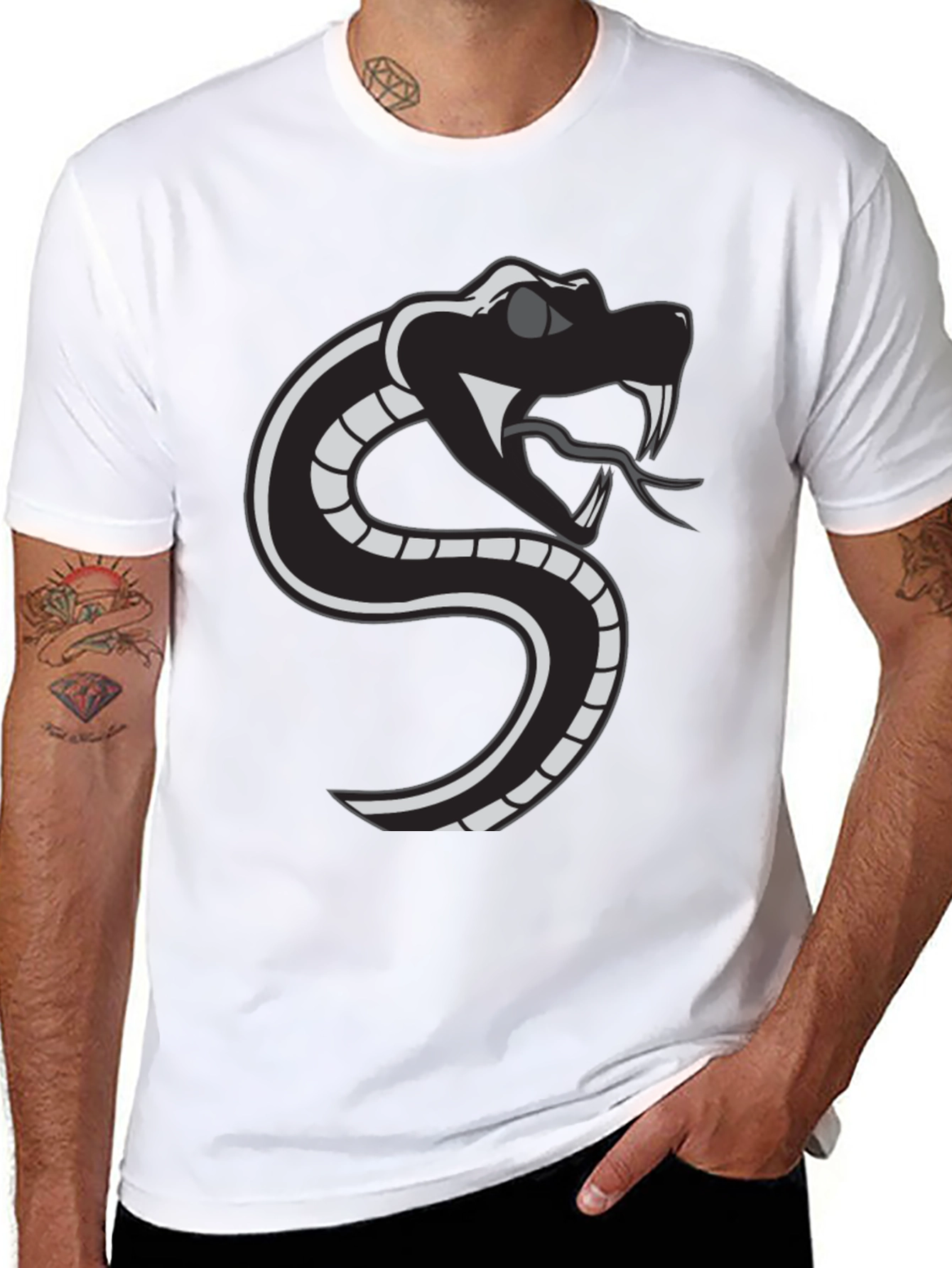 Snake Graphic Tee - Black