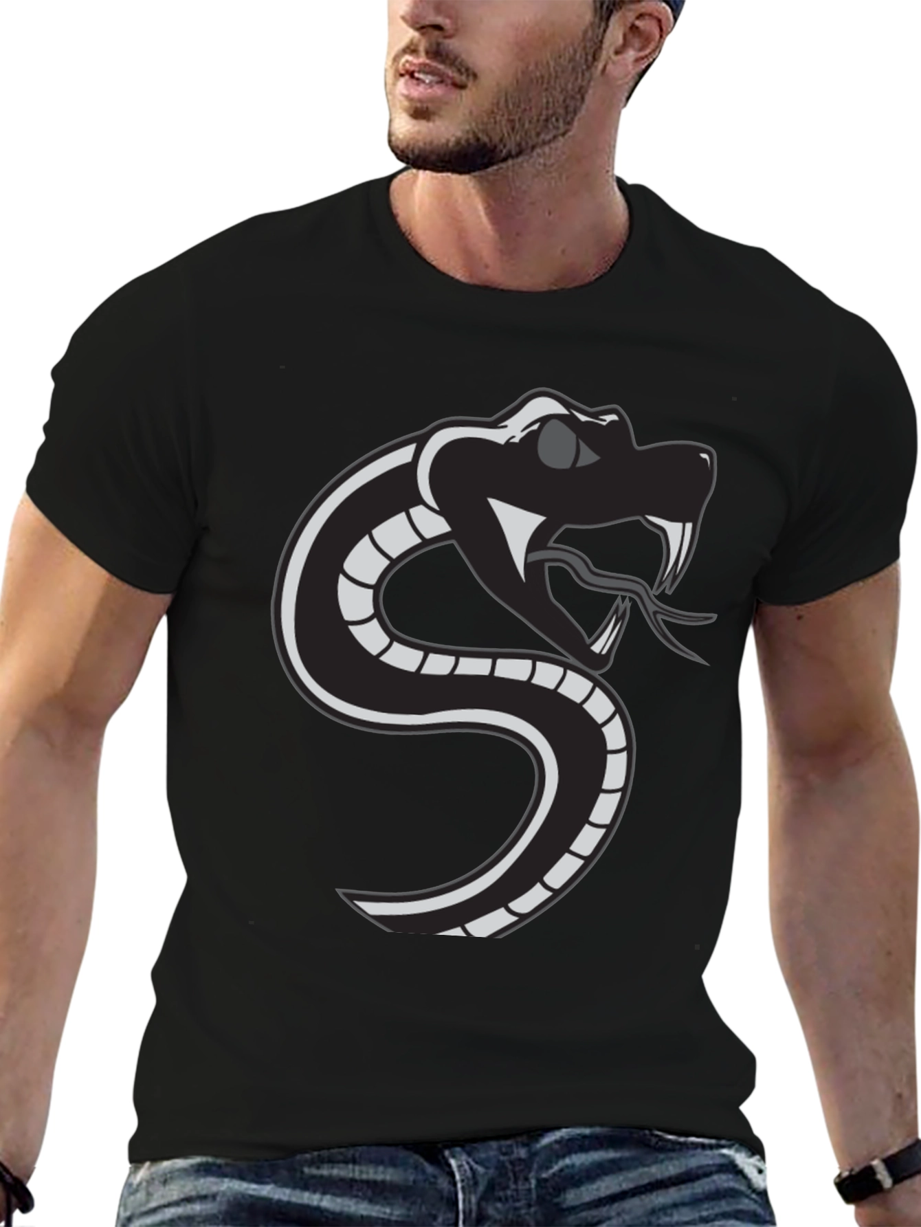 Snake Graphic Tee - Black