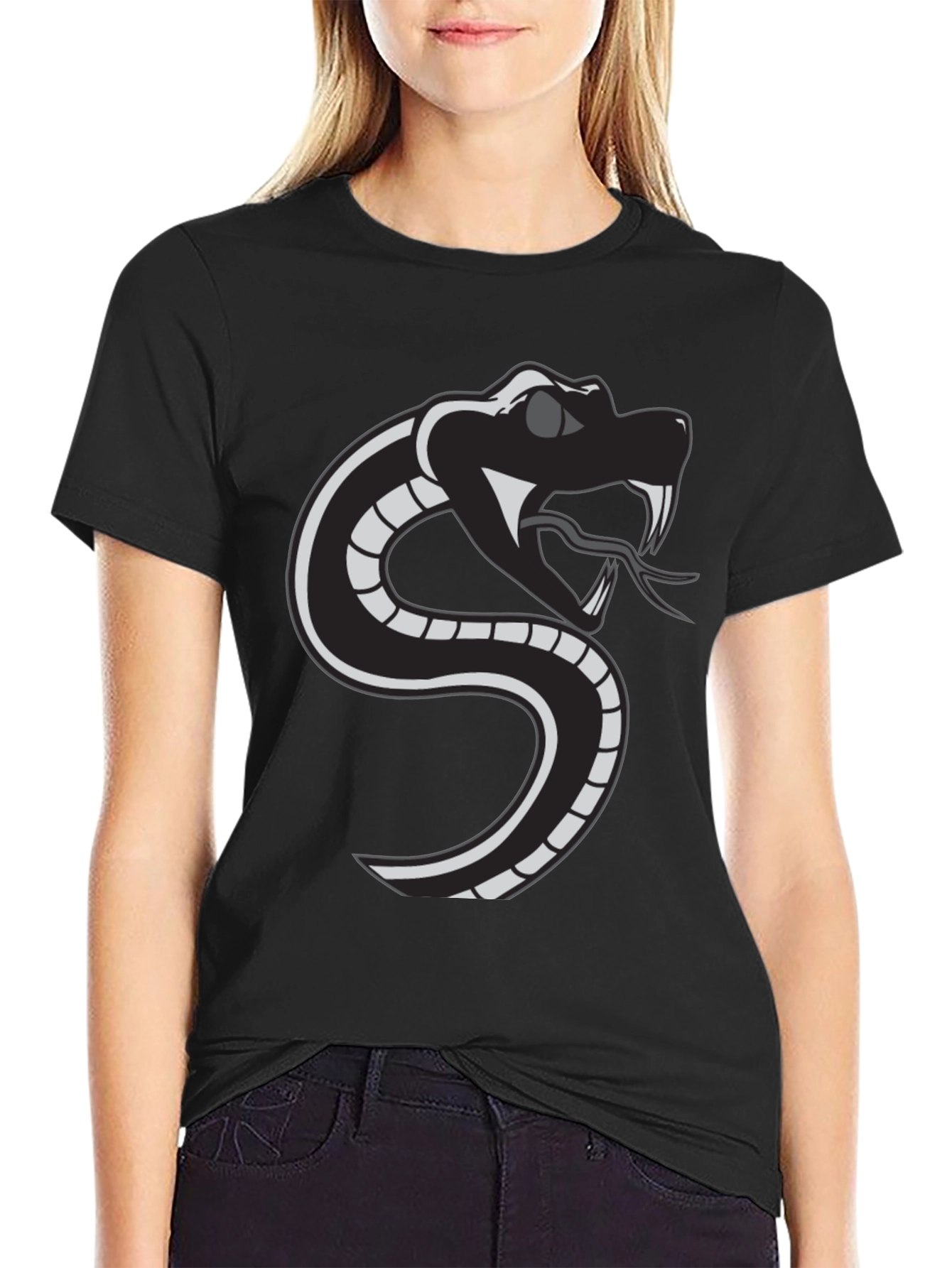 Snake Graphic Tee - Black
