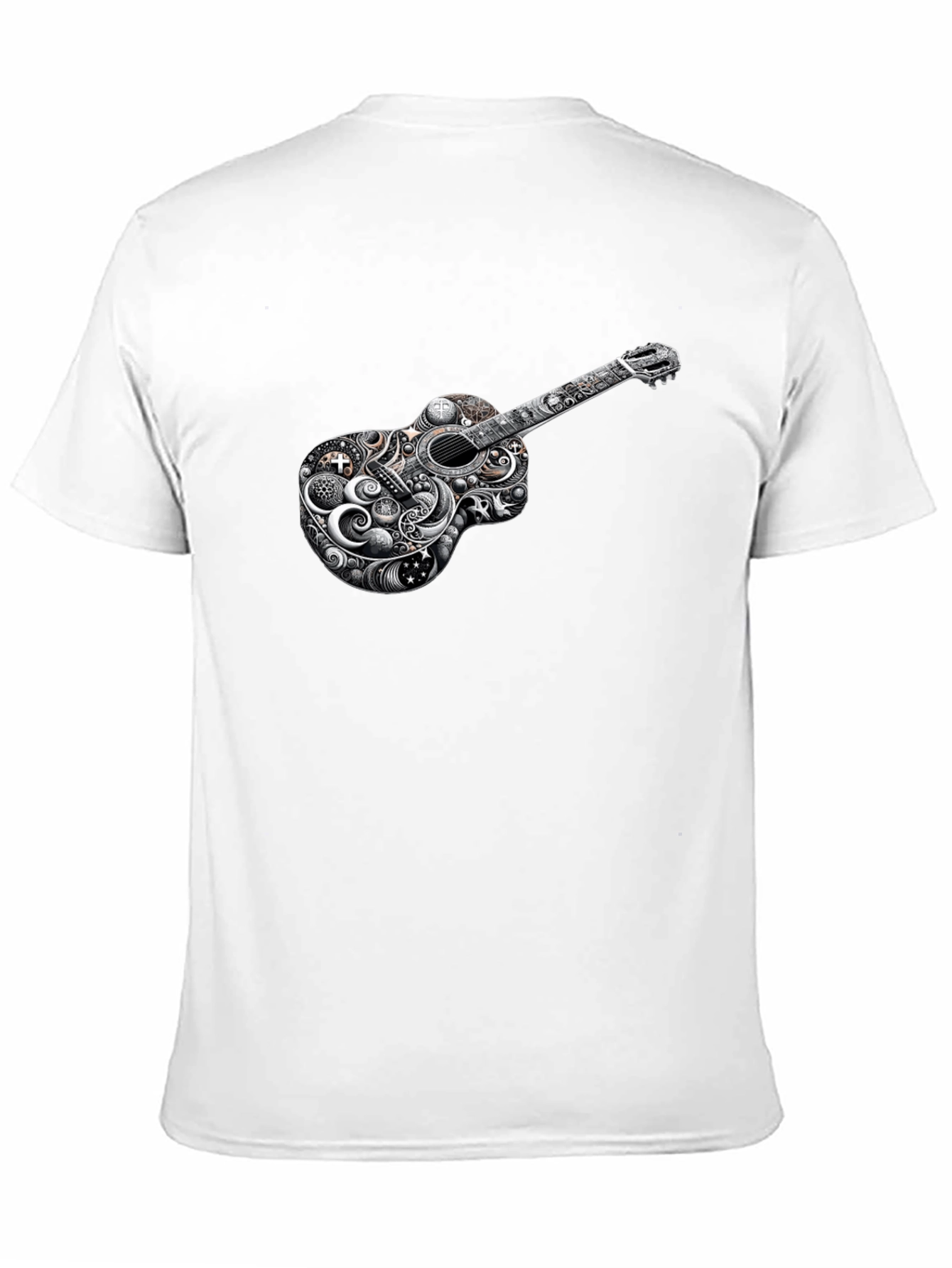 Guitar Art Black T-Shirt Unique Design