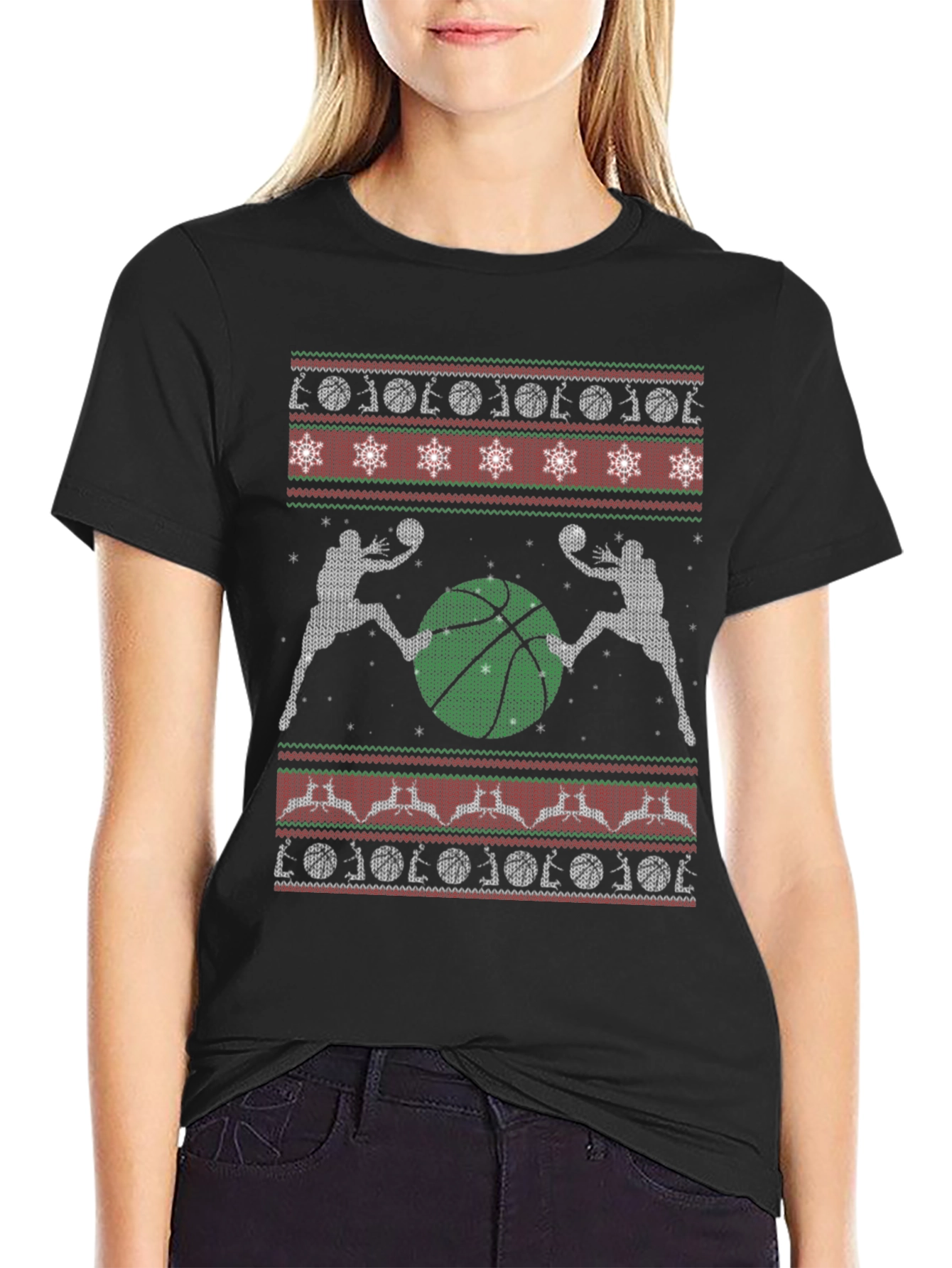 Basketball Christmas Sweater T-Shirt
