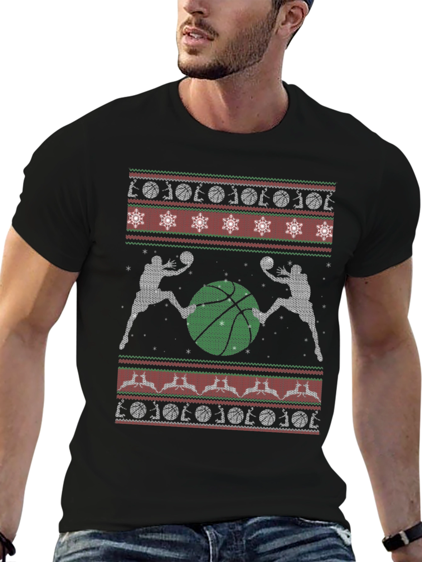 Basketball Christmas Sweater T-Shirt