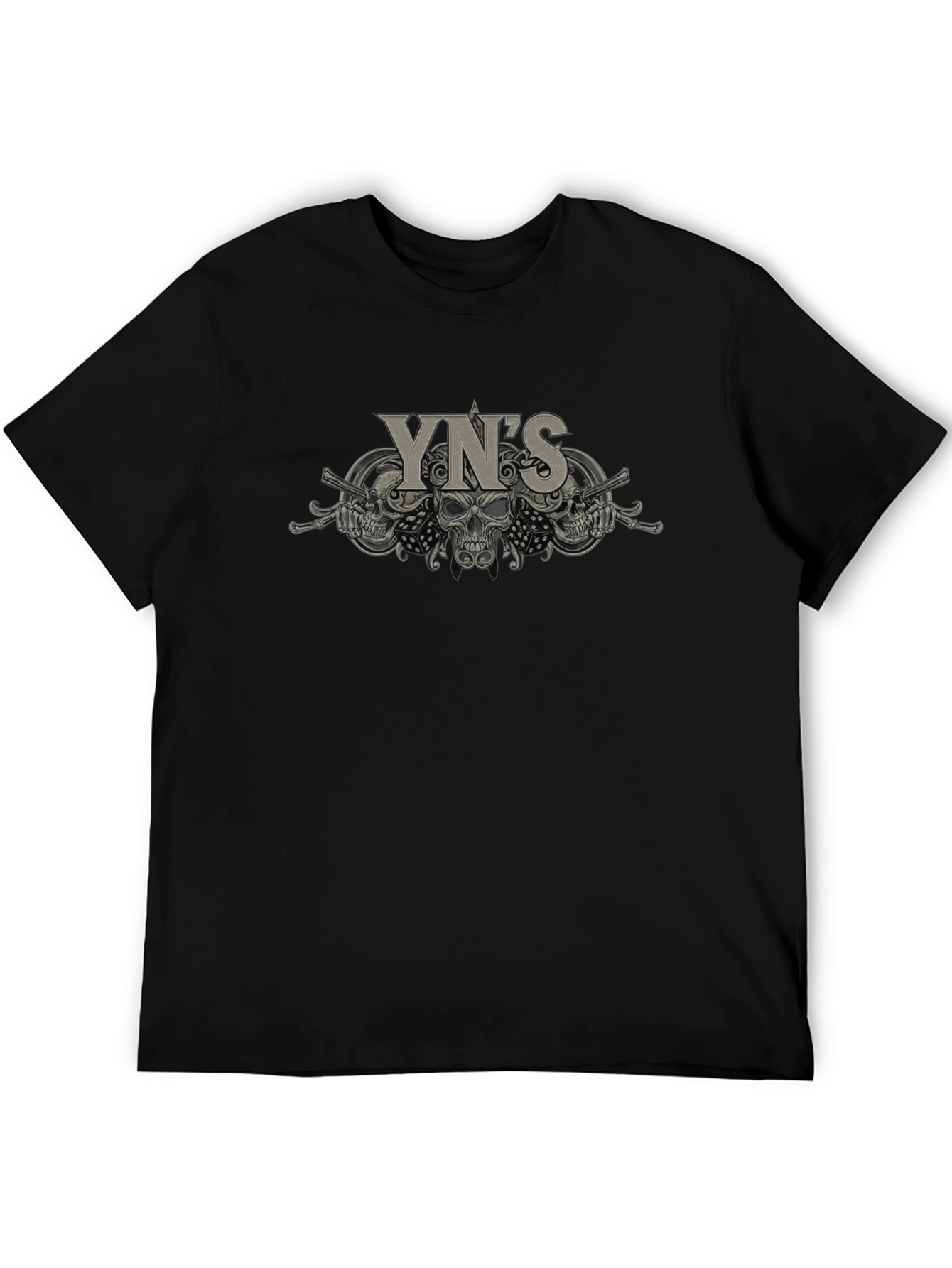 YNs Skull & Guns Graphic Tee - Classic Black