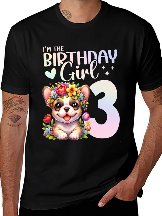 Birthday Girl 3 Dog T-Shirt