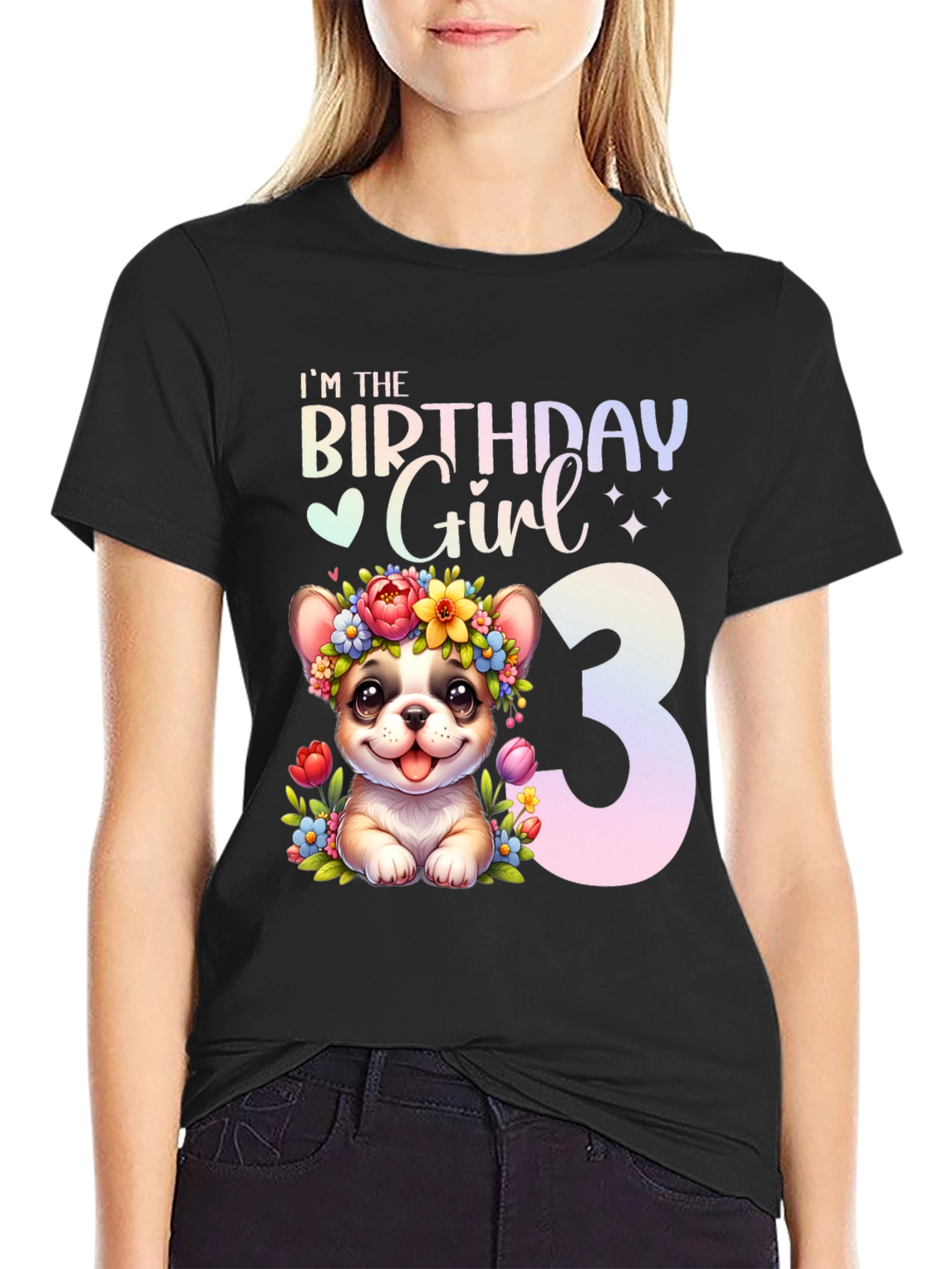 Birthday Girl 3 Dog T-Shirt