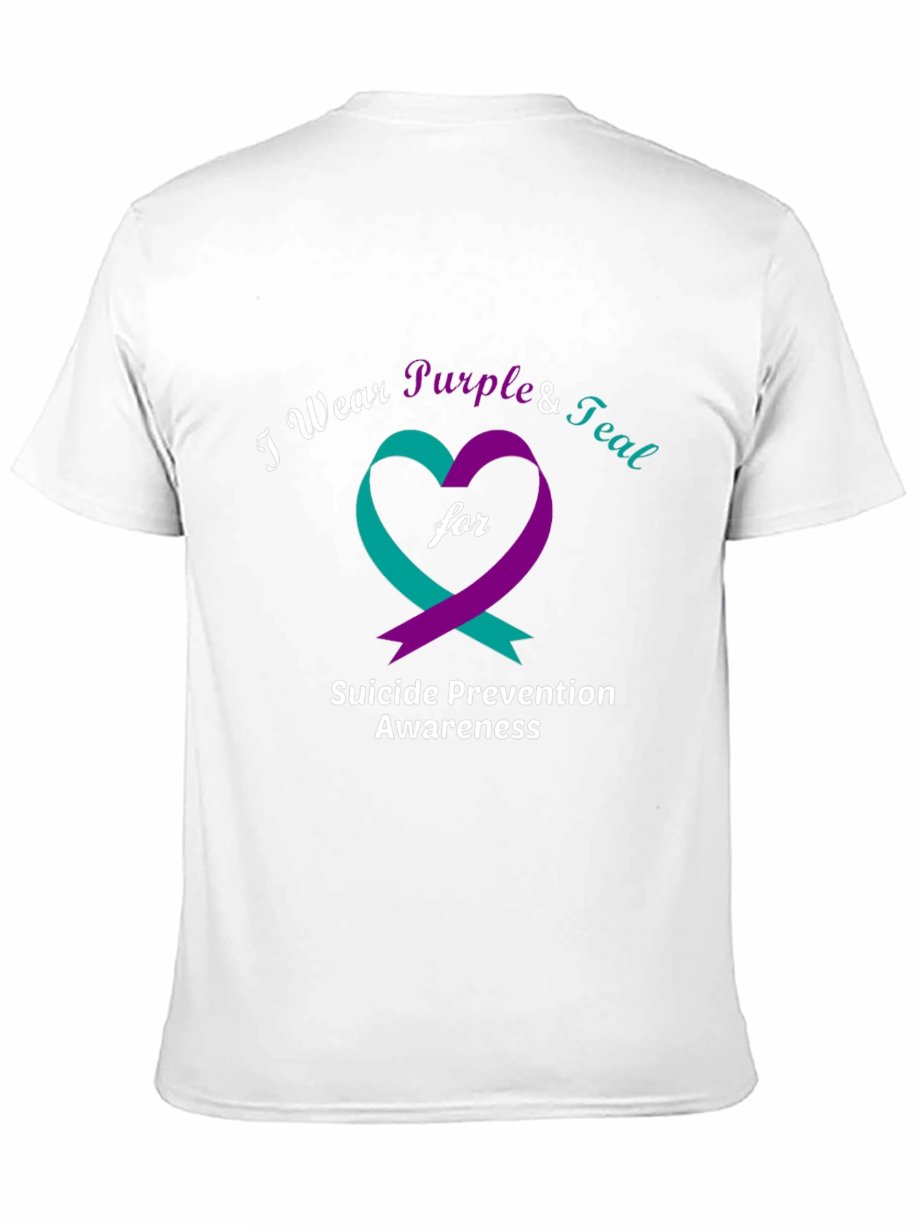 Suicide Prevention Awareness Purple & Teal Heart T-Shirt