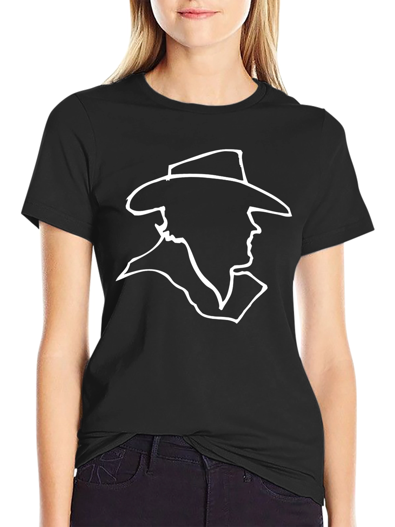 Silhouette Cowboy Graphic Tee - Mens Black T-Shirt