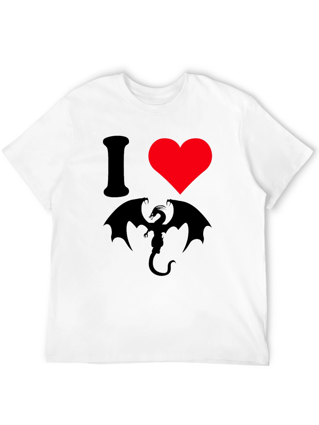 I Heart Dragon Black Graphic Tee
