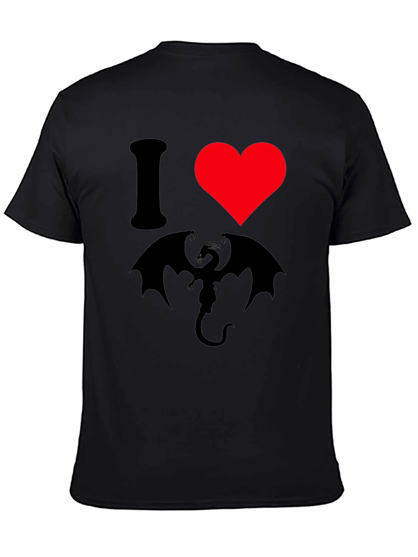 I Heart Dragon Black Graphic Tee