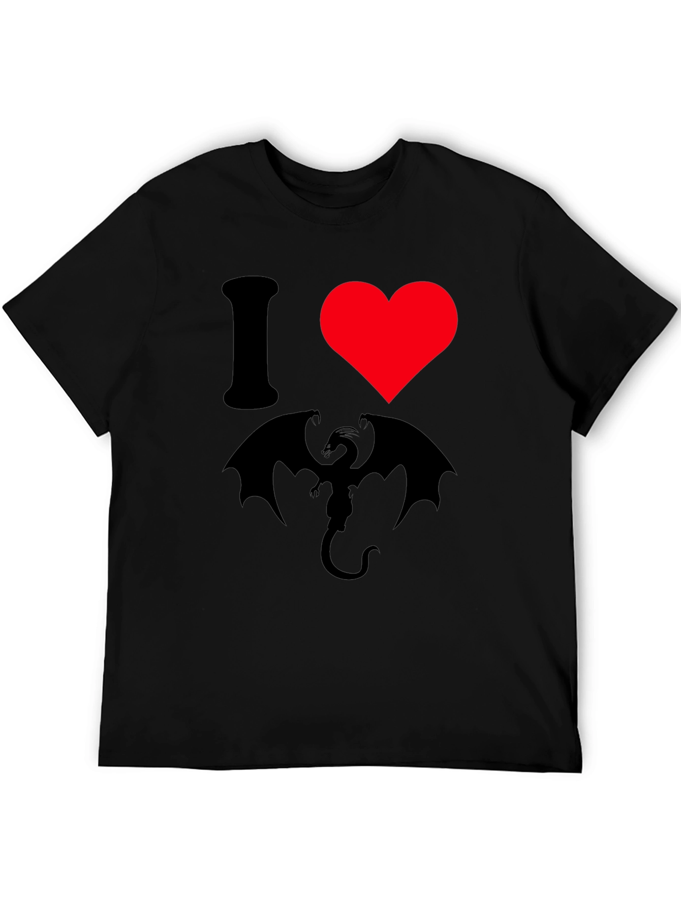 I Heart Dragon Black Graphic Tee