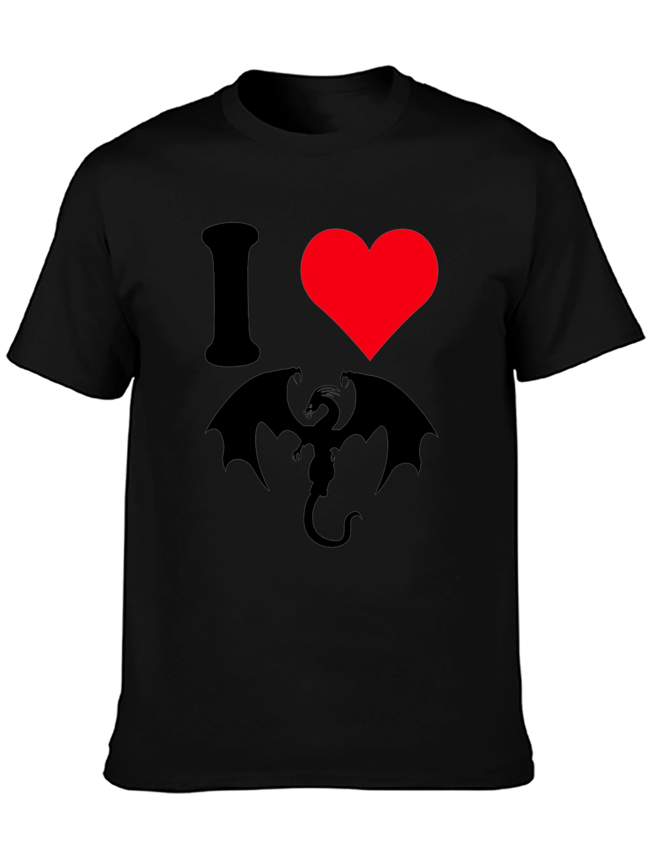 I Heart Dragon Black Graphic Tee