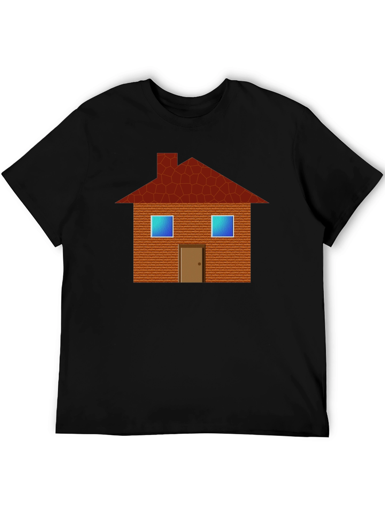 House Graphic Tee - Black Cotton T-Shirt