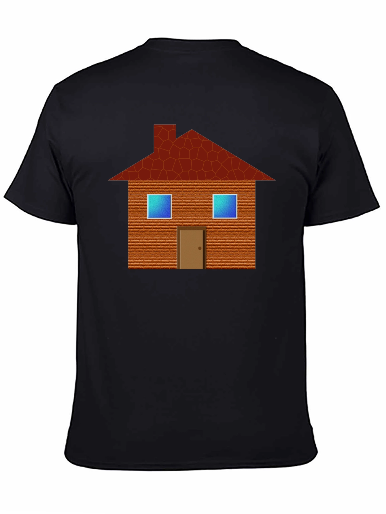House Graphic Tee - Black Cotton T-Shirt