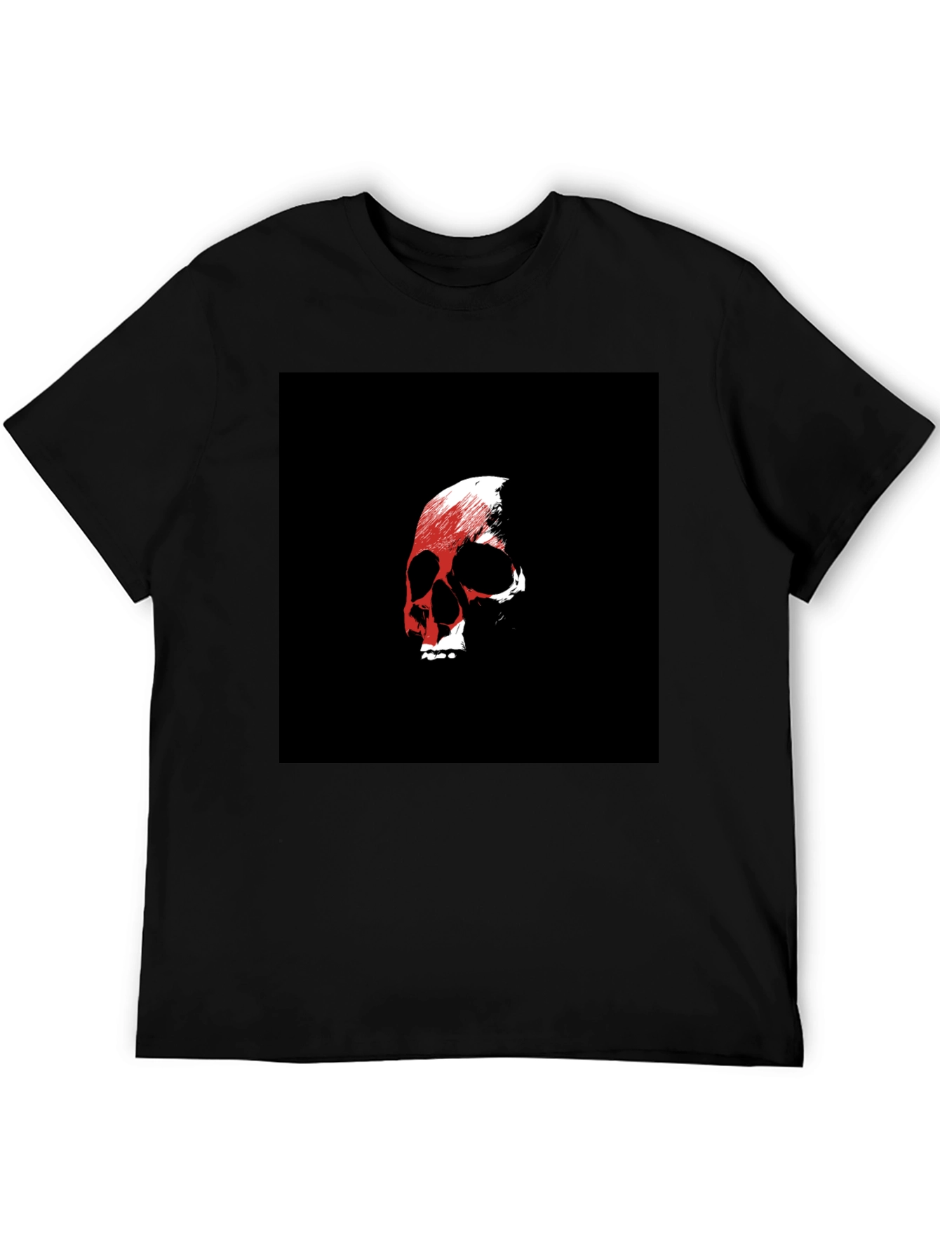 Skull Graphic Black Tee - Edgy Style