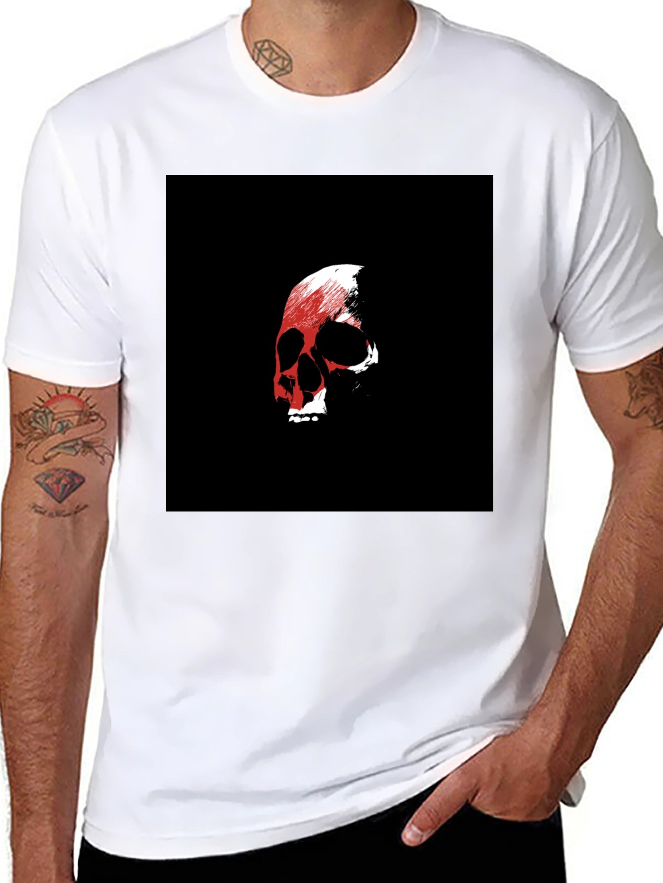 Skull Graphic Black Tee - Edgy Style