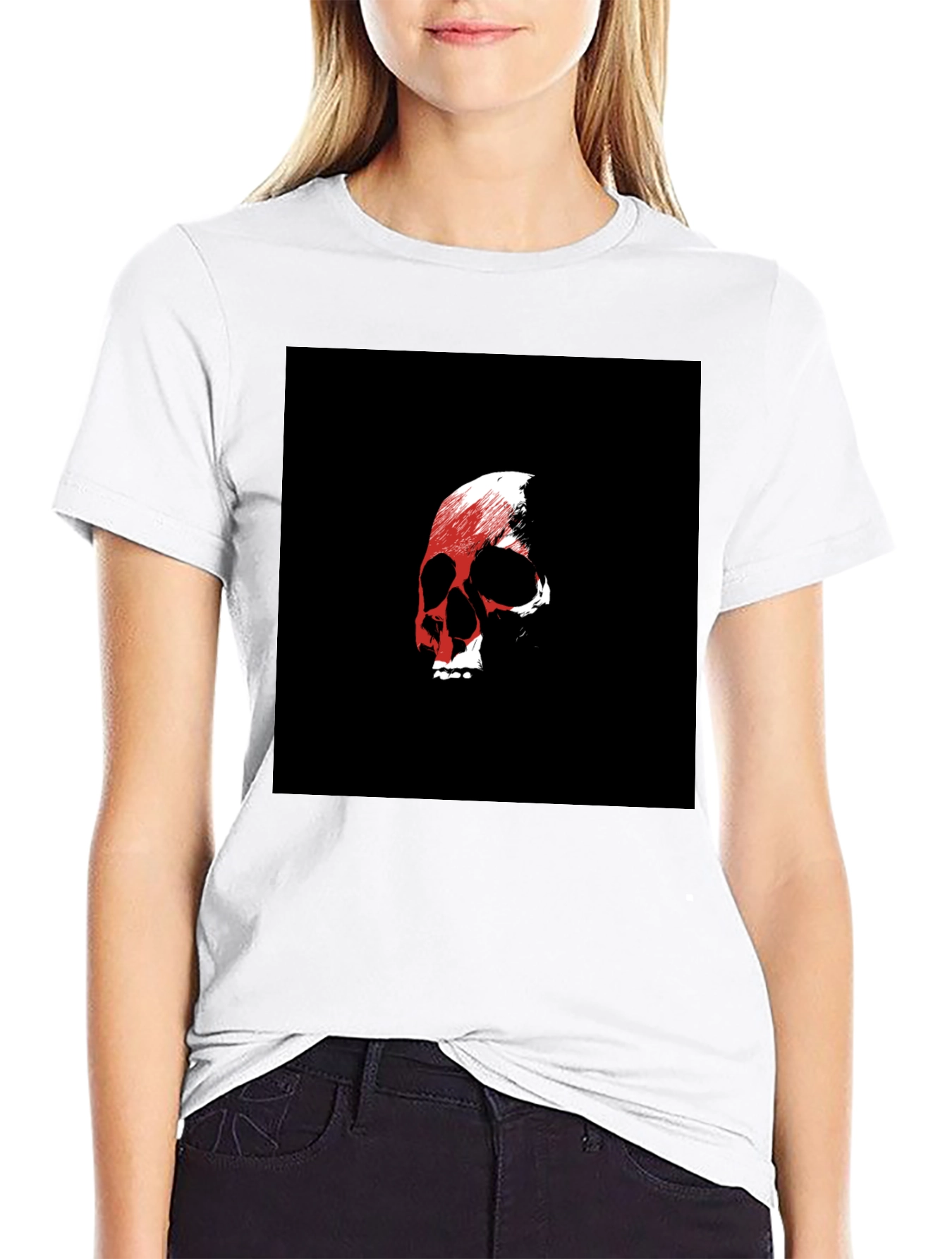 Skull Graphic Black Tee - Edgy Style